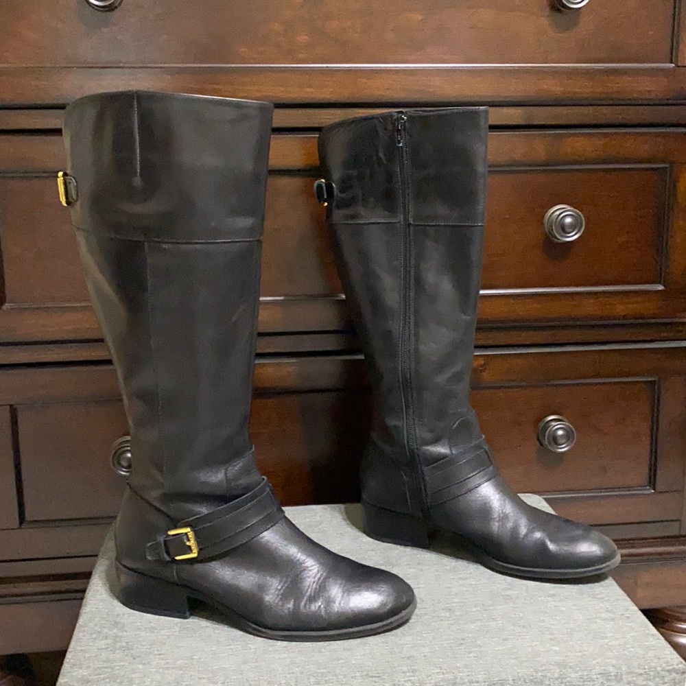 Lauren Ralph Lauren black rider boots size 7.5
